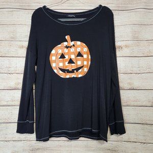 Zutter USA Women's Size Medium Halloween Plaid Pumpkin Jack O' Lantern Checkered